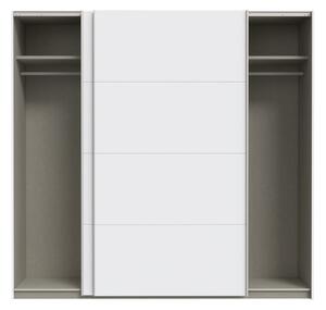 Šatníková skriňa so zrkadlom KARO 220x210 cm biela