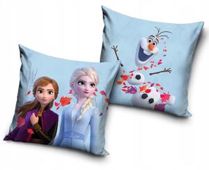 DETSKÁ DEKORAČNÁ OBLIEČKA NA VANKÚŠ FROZEN 40X40 CM VZOROVANÁ