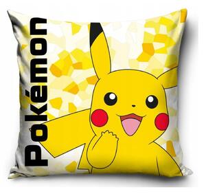 DETSKÁ DEKORAČNÁ OBLIEČKA NA VANKÚŠ POKEMON 40X40 CM VZOROVANÁ