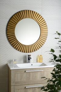Sapho PRIDE okrúhle zrkadlo v drevenom ráme ø 90cm, bronz