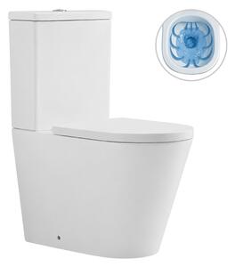 CERANO - WC kombi vyvýšené Comforto, Rimless + PP sedátko - biela lesklá - 90,5x39 cm