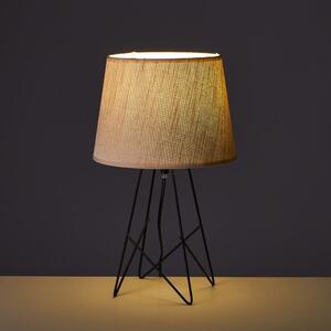 Čierno-krémová stolová lampa s textilným tienidlom (výška 38,5 cm) – Casa Selección