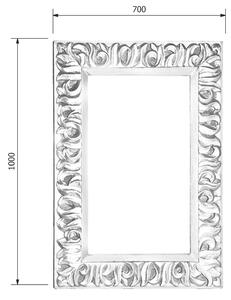 Sapho ZEEGRAS zrkadlo vo vyrezávanom ráme 70x100cm, strieborná