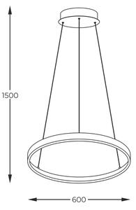 Zuma Line 2023201-GD60 - LED Luster na lanku BRENO LED/28W/230V 3000/4000/6000K