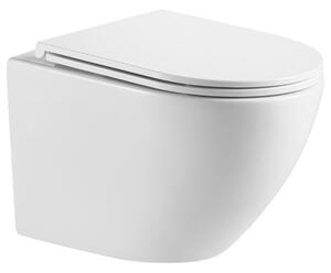 Invena Limnos, závesná WC misa so Swirlflush 490x370x360 mm + toaletné sedadlo s pomalým zatváraním, biela, INV-CE-93-001-L