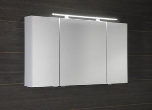 Sapho, RIWA galérka s LED osvetlením, 121x70x17cm, 3x dvierka, biela lesk, RIW120-0030
