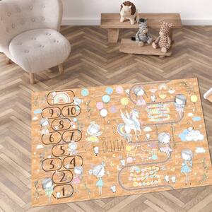 INSPIO-korkový koberec s menom - Veľký dievčenský koberec z korku s vílami a detskými hrami