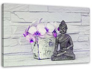 Obraz na plátne Budha s kvetinou Rozmery: 60 x 40 cm