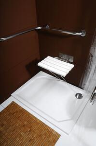 Sapho, Sklopné sprchové sedátko s opornou nohou, biela, XH001