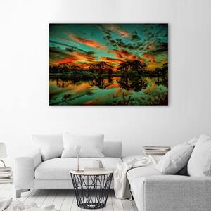 Obraz na plátne Mraky nad jazerom Rozmery: 60 x 40 cm