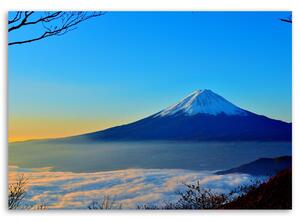 Obraz na plátne Hora Fudži v modrej farbe Rozmery: 60 x 40 cm