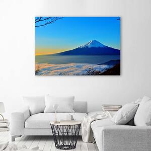 Obraz na plátne Hora Fudži v modrej farbe Rozmery: 60 x 40 cm