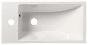 Sapho, ARIANA liaty mramor umývadlo 50x10x25 cm, biele, batéria vľavo, SM012