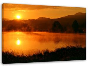 Obraz na plátne Západ slnka nad horami Rozmery: 60 x 40 cm