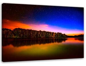 Obraz na plátne Západ slnka nad jazerom Rozmery: 60 x 40 cm