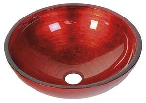 Sapho MURANO ROSSO IMPERO sklenené umývadlo okrúhle 40x14 cm, červená