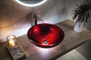 Sapho MURANO ROSSO IMPERO sklenené umývadlo na dosku, priemer 40cm, červená