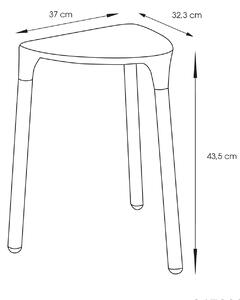 Gedy YANNIS kúpeľňová stolička 37x43, 5x32, 3cm, čierna