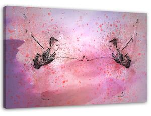 Obraz na plátne Malá baletka pred zrkadlom Rozmery: 60 x 40 cm