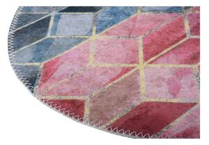 Ružovo-svetlosivý umývateľný okrúhly koberec ø 100 cm – Vitaus