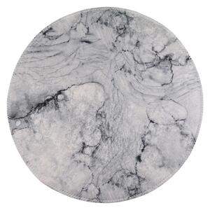 Svetlosivý umývateľný okrúhly koberec ø 80 cm – Vitaus