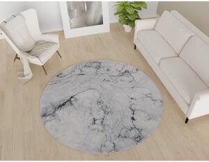 Svetlosivý umývateľný okrúhly koberec ø 120 cm – Vitaus