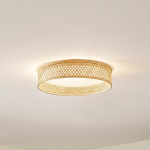 Lindby LED stropné svietidlo Eilif, bambus, Ø 40 cm, Svetlé drevo, Obývacia izba / jedáleň, Bambus, Moderný, Závesné svietidlo
