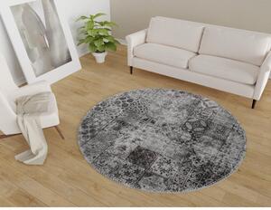 Sivý umývateľný okrúhly koberec ø 100 cm – Vitaus