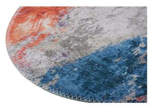 Modro-oranžový umývateľný okrúhly koberec ø 120 cm – Vitaus