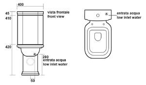 Kerasan WALDORF nádržka k WC kombi, čierna mat
