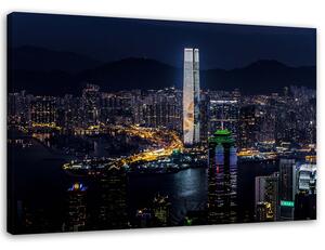 Obraz na plátne Osvetlený mrakodrap Rozmery: 60 x 40 cm