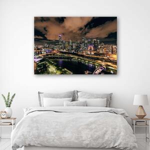 Obraz na plátne Moderné mesto v noci Rozmery: 60 x 40 cm