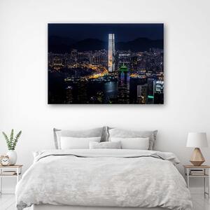 Obraz na plátne Osvetlený mrakodrap Rozmery: 60 x 40 cm