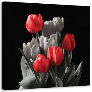 Obraz na plátne Kytica červených tulipánov Rozmery: 30 x 30 cm