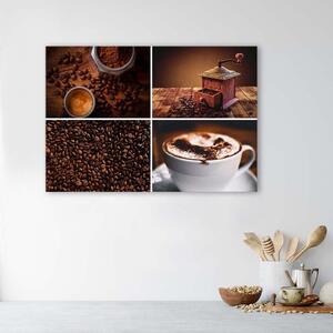 Gario Obraz Kávové zrná, mlynček a káva Veľkosť: 120 x 80 cm, Prevedenie: Panelový obraz