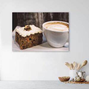 Obraz na plátne Cappuccino a kúsok koláča Rozmery: 60 x 40 cm