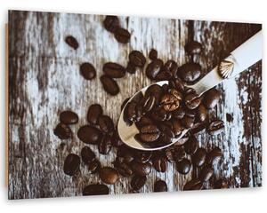 Gario Obraz Kávové zrná na lyžičke Veľkosť: 100 x 70 cm, Prevedenie: Panelový obraz
