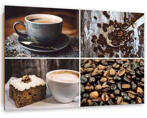 Gario Obraz Kávové zrná a koláč Veľkosť: 100 x 70 cm, Prevedenie: Panelový obraz