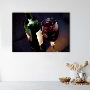 Obraz na plátne Fľaša a pohár na víno Rozmery: 60 x 40 cm