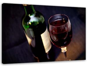 Obraz na plátne Fľaša a pohár na víno Rozmery: 60 x 40 cm