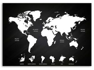 Obraz na plátne Mapa sveta a kontinenty Rozmery: 60 x 40 cm