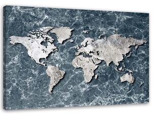 Obraz na plátne Mapa sveta na mramore Rozmery: 60 x 40 cm