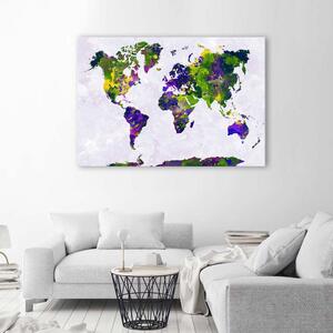 Obraz na plátne Maľovaná mapa sveta Rozmery: 60 x 40 cm