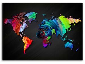 Obraz na plátne Mapa sveta s viacerými farbami Rozmery: 60 x 40 cm