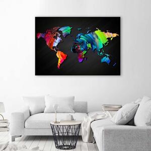 Obraz na plátne Mapa sveta s viacerými farbami Rozmery: 60 x 40 cm