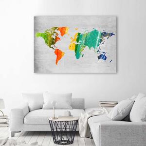 Obraz na plátne Farebná mapa sveta Rozmery: 60 x 40 cm