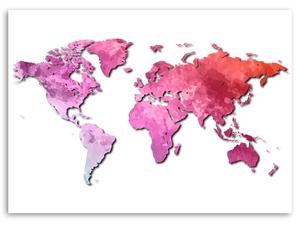 Obraz na plátne Ružová vintage mapa sveta Rozmery: 60 x 40 cm