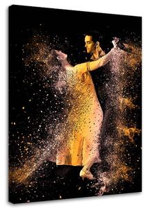 Obraz na plátne Pár tancuje v zlatom prachu Rozmery: 40 x 60 cm