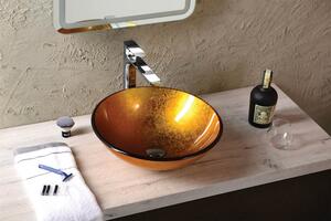 Sapho AGO sklenené umývadlo na dosku Ø 42 cm, zlato oranžová