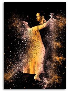 Obraz na plátne Pár tancuje v zlatom prachu Rozmery: 40 x 60 cm